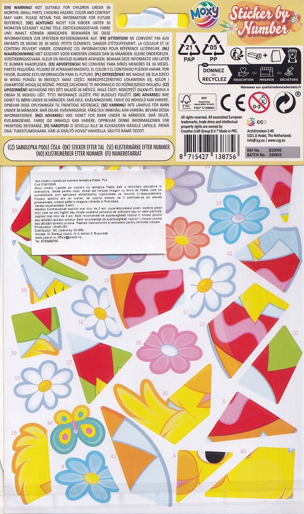 Imaginea produsului 'Stickere pe numere pentru Paște. Puișor'