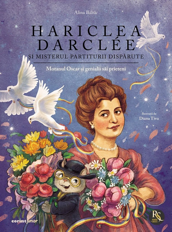 Coperta cărții 'Hariclea Darclée și misterul partiturii dispărute. Seria Motanul Oscar și genialii săi prieteni - Alina Bâltâc'