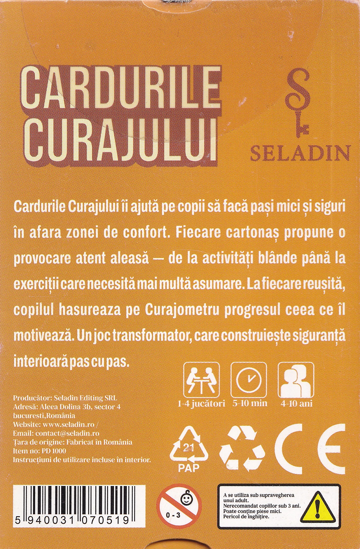 Imaginea produsului 'Joc educativ: Cardurile Curajului'
