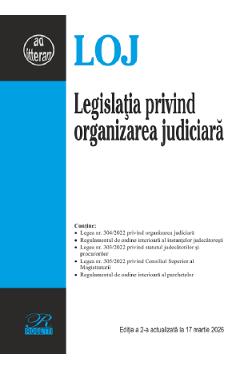 Coperta cărții 'Legislația privind organizarea judiciară Ed.2 Act.17.03.2026'