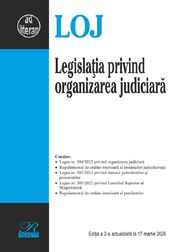Coperta cărții 'Legislația privind organizarea judiciară Ed.2 Act.17.03.2026'