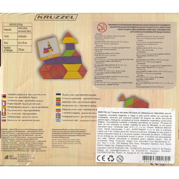 Joc: Tangram lemn 155 piese