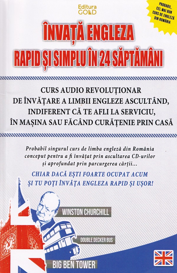 Coperta cărții 'Învață engleză rapid și simplu în 24 de săptămâni + Stick USB - Oana Ciurea'