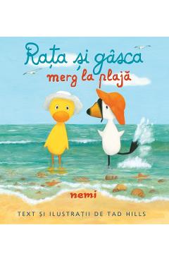 Coperta cărții 'Rața și gâsca merg la plajă - Tad Hills'