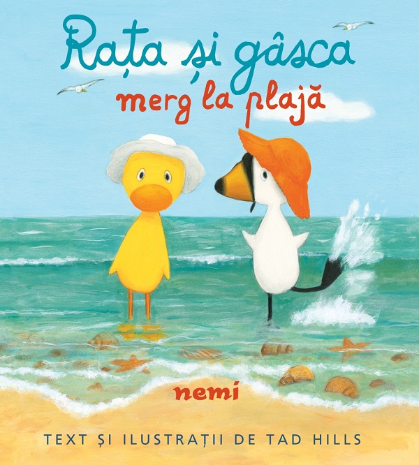Coperta cărții 'Rața și gâsca merg la plajă - Tad Hills'