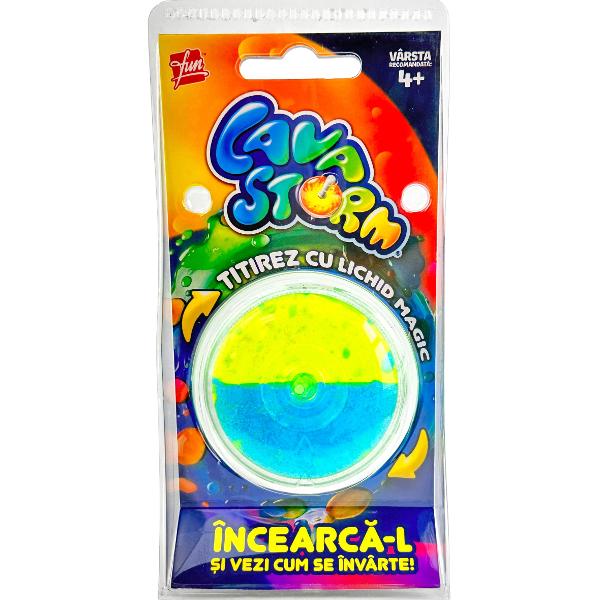 Titirez cu stralucire magica: Lava storm albastru si verde