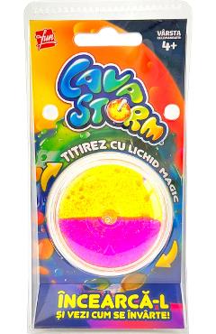 Imaginea produsului 'Titirez cu strălucire magică: Lava Storm roz și galben'