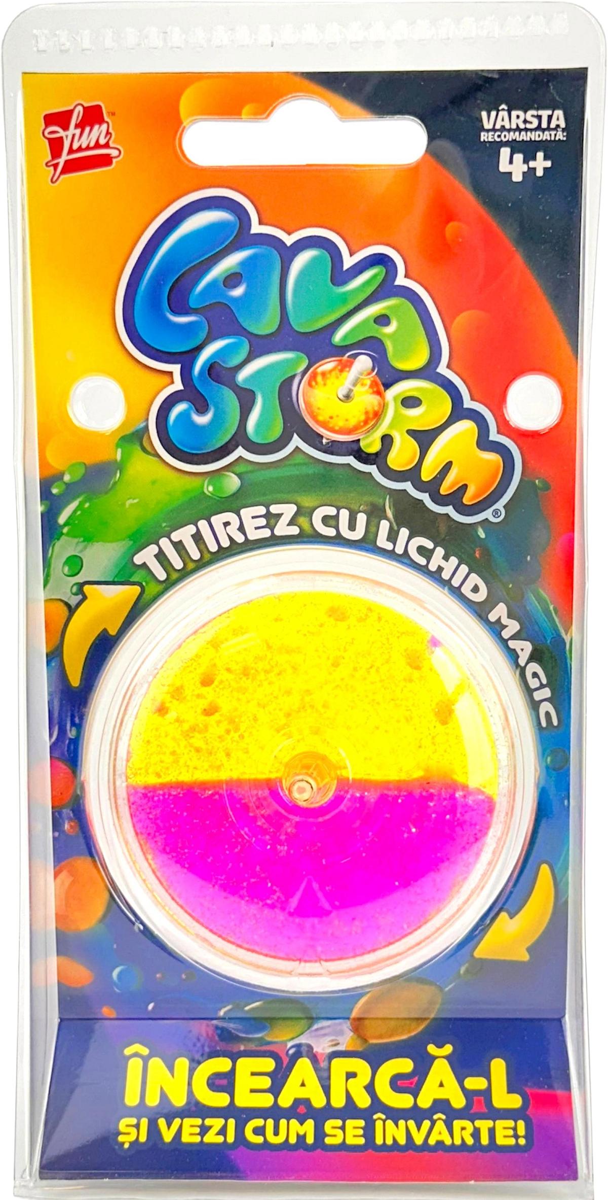 Imaginea produsului 'Titirez cu strălucire magică: Lava Storm roz și galben'