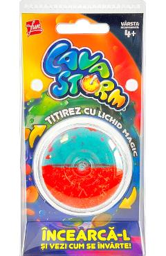 Imaginea produsului 'Titirez cu strălucire magică: Lava Storm roșu și verde'