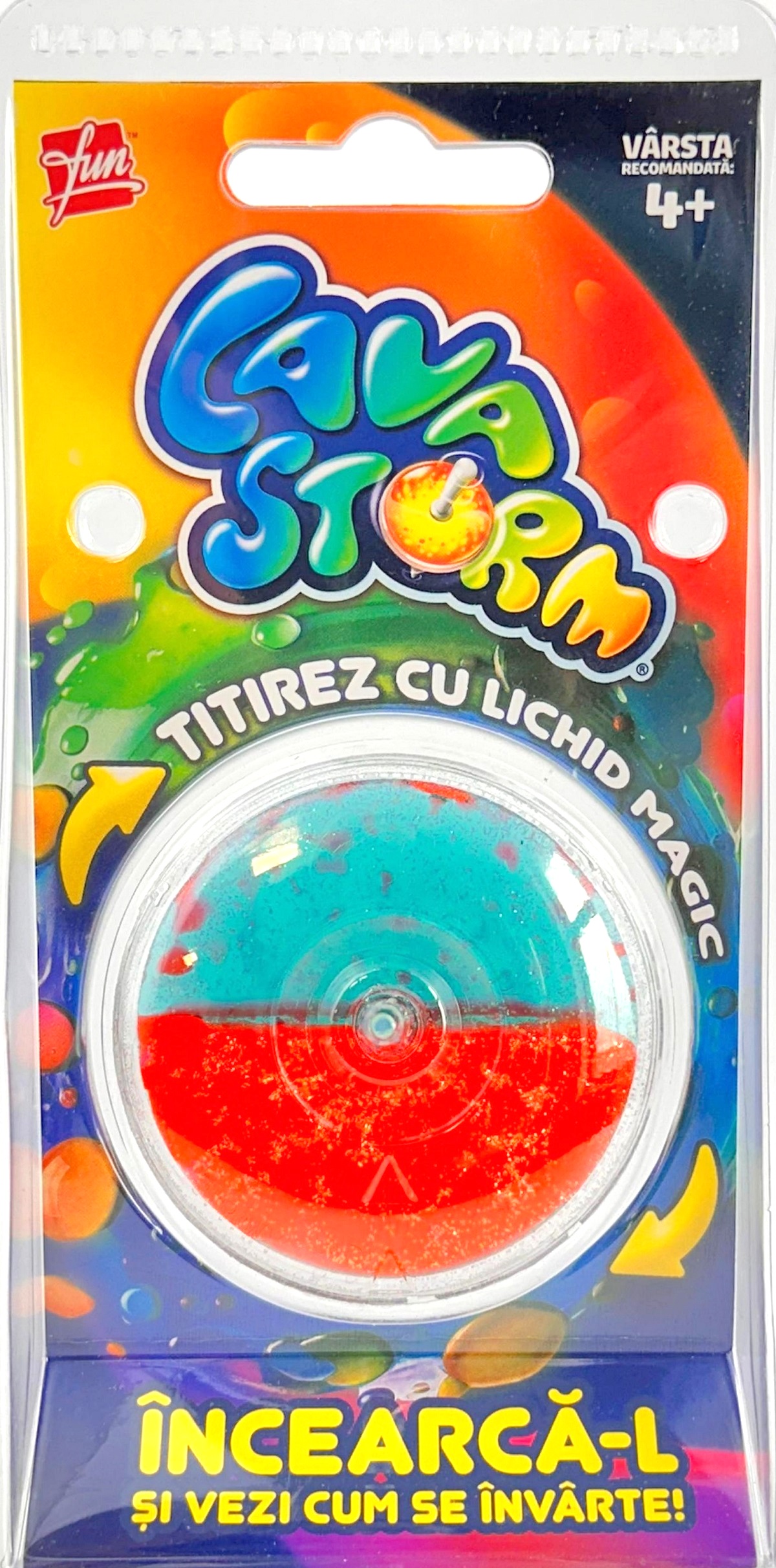 Imaginea produsului 'Titirez cu strălucire magică: Lava Storm roșu și verde'