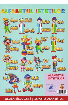 Coperta cărții 'Alfabetul isteților. Școlărelul isteț învață alfabetul'