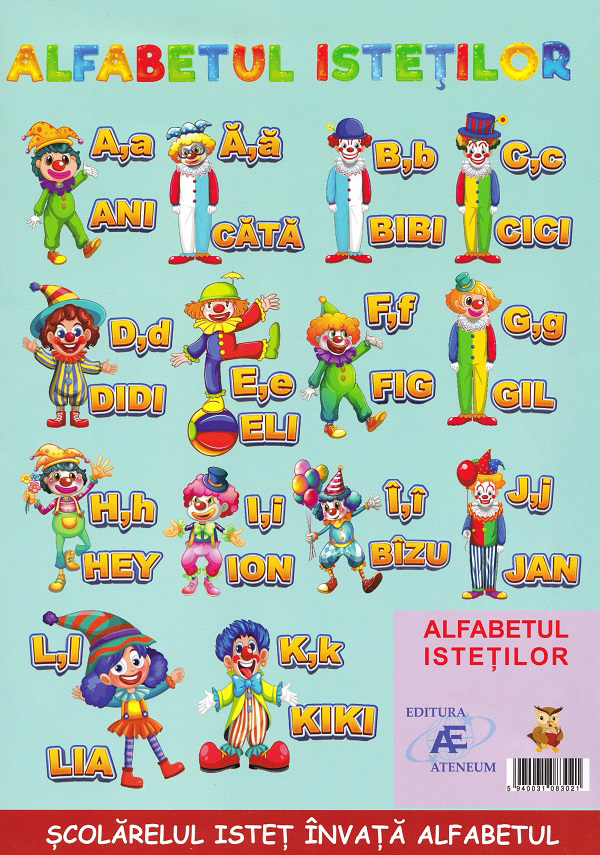 Coperta cărții 'Alfabetul isteților. Școlărelul isteț învață alfabetul'