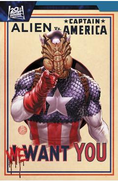 Coperta cărții 'Alien vs. Captain America - Frank Tieri'