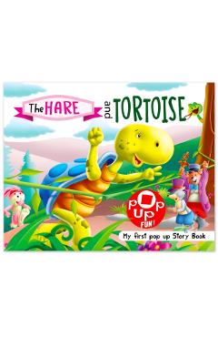 Coperta cărții 'Pop Up Fun! My First Pop Up Story Book: Hare And The Tortois - Pop Up Stories For Kids - Mamta Garg'