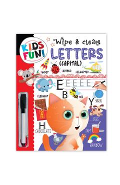 Coperta cărții 'Kids Fun! Reusable Wipe And Clean Book - Embark On An Exciting Journey Exploring Capital Letters / Alphabet And Enhance'