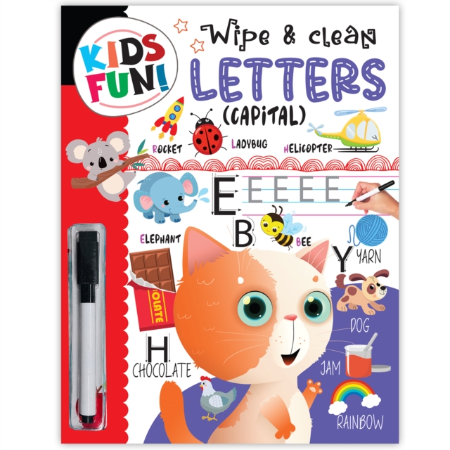 Coperta cărții 'Kids Fun! Reusable Wipe And Clean Book - Embark On An Exciting Journey Exploring Capital Letters / Alphabet And Enhance'