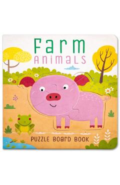 Coperta cărții 'Farm Animals Puzzle Book: Board Book With Jigsaw Puzzles For Kids - Mamta Garg'