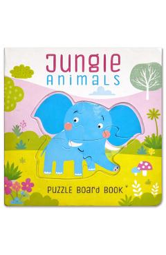 Coperta cărții 'Jungle Animals Puzzle Book: Board Book With Jigsaw Puzzles For Kids - Mamta Garg'