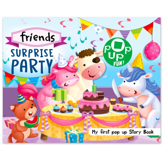 Coperta cărții 'Pop Up Fun! My First Pop Up Story Book: Animal Friends Surprise Party- Pop Up Stories For Kids - Mamta Garg'