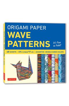 Coperta cărții 'Origami Paper - Wave Patterns - 6 3/4 Inch - 48 Sheets: Tuttle Origami Paper: Origami Sheets Printed with 8 Different'