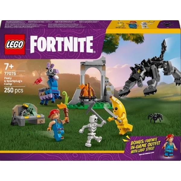 Lego Fortnite. Tabara lui Peely si Sparkplug