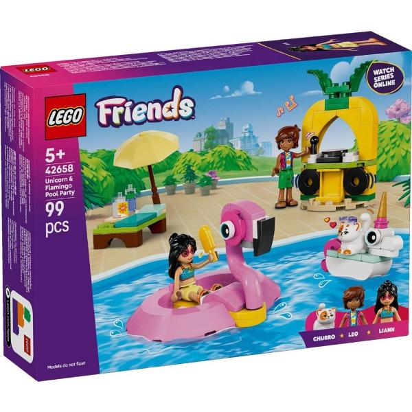 Lego Friends: Petrecere la piscina cu unicornul si flamingo