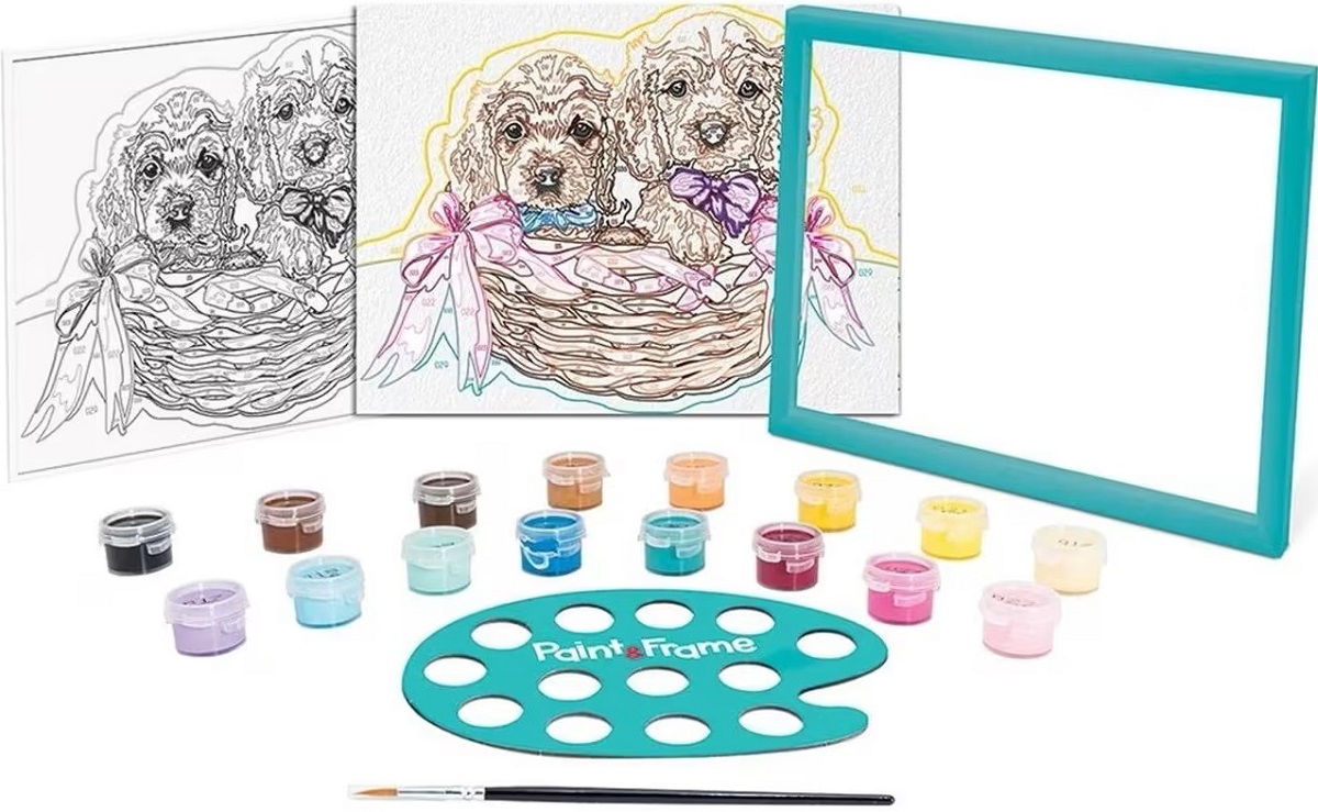 Imaginea produsului 'Pictează și înrămează: Cațeluși adorabili'