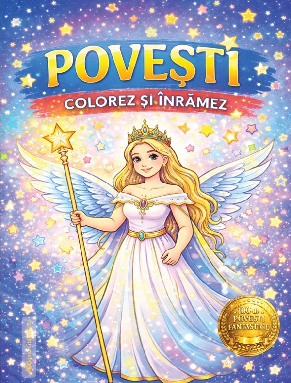 Coperta cărții 'Povești. Colorez și înrămez'