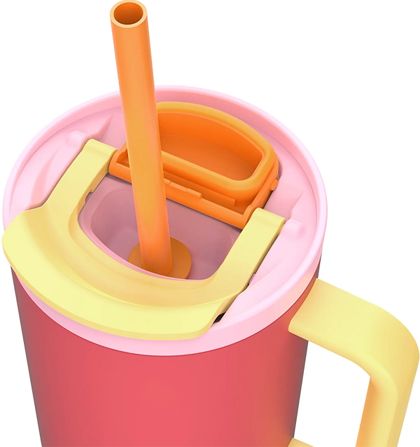 Imaginea produsului 'Cană termică cu pai telescopic. Pink Papaya Rio'