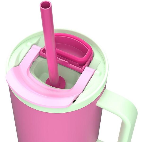 Cana termica cu pai telescopic. Bubblegum Mint Rio