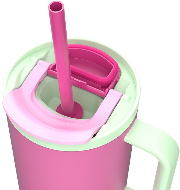 Imaginea produsului 'Cană termică cu pai telescopic. Bubblegum Mint Rio'