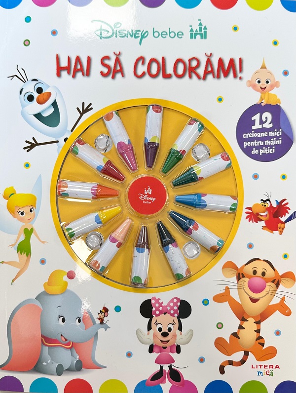 Coperta cărții 'Disney bebe. Hai să colorăm! 12 creioane mici pentru mâini de pitici'