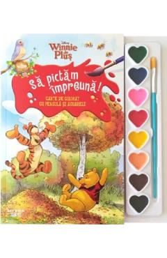 Coperta cărții 'Disney: Winnie de Pluș. Să pictăm împreună! Carte de colorat cu pensulă și acuarele'
