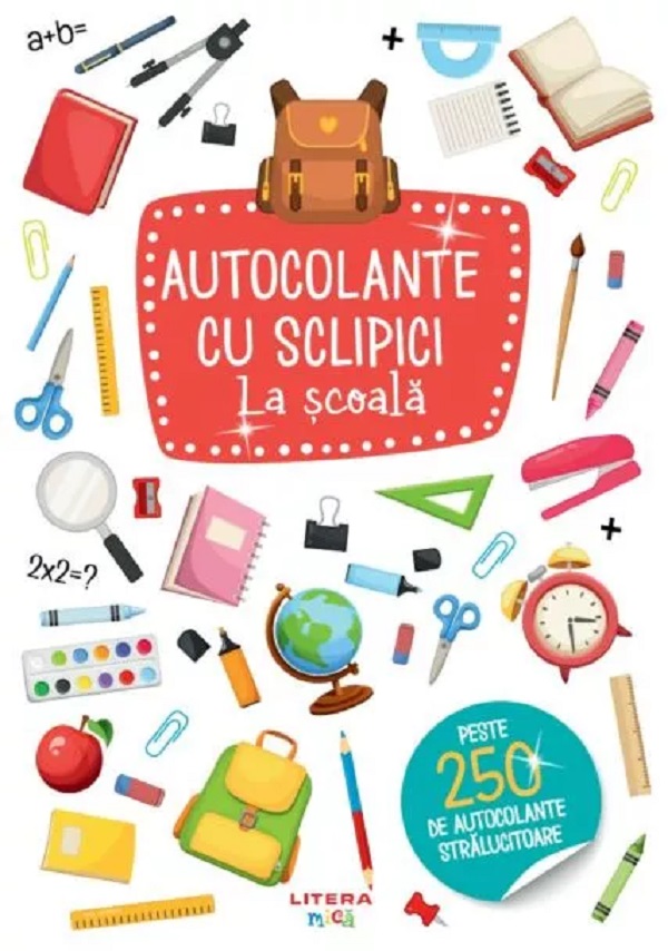 Coperta cărții 'Autocolante cu sclipici. La școală'