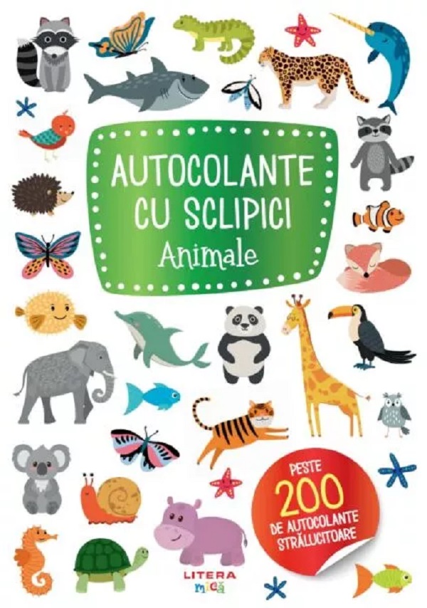 Coperta cărții 'Autocolante cu sclipici. Animale'