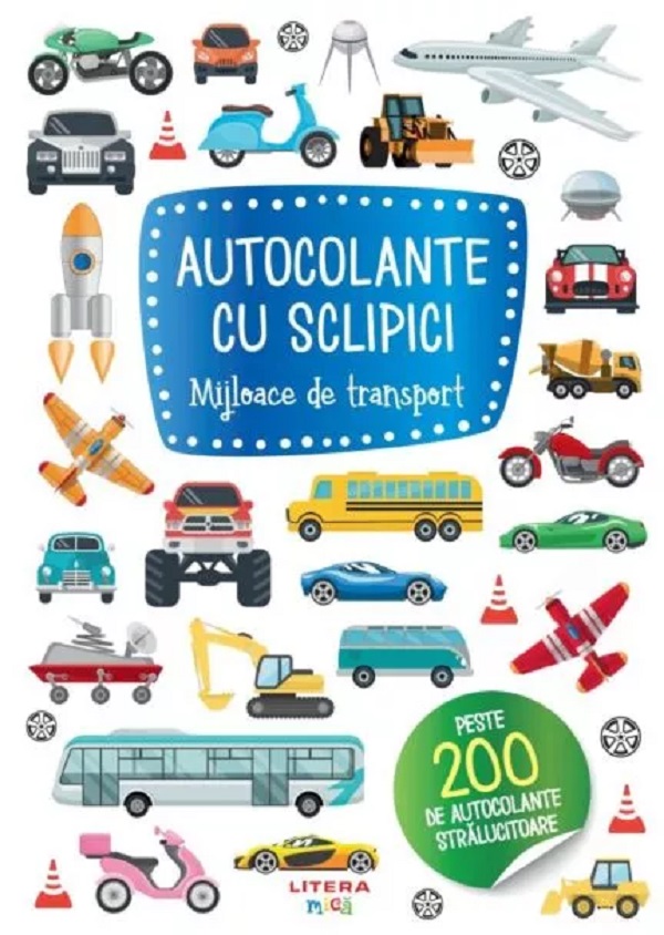 Coperta cărții 'Autocolante cu sclipici. Mijloace de transport'