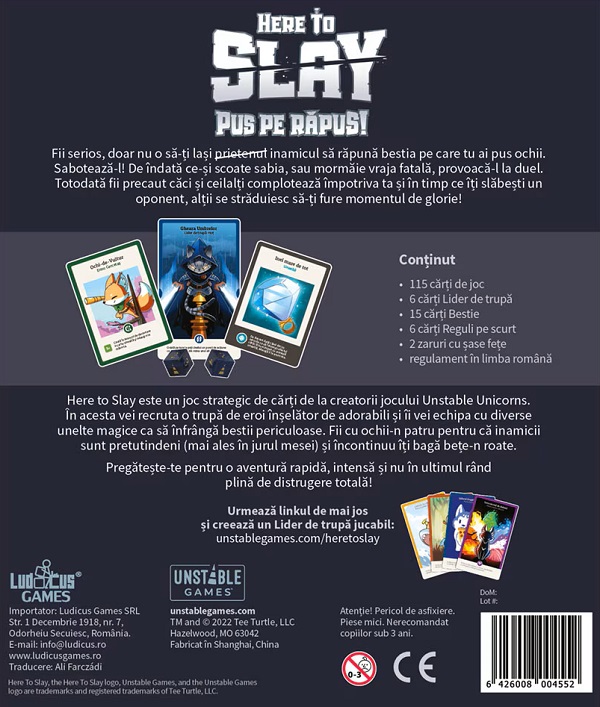 Imaginea produsului 'Joc de societate: Here to Slay. Pus pe Răpus'