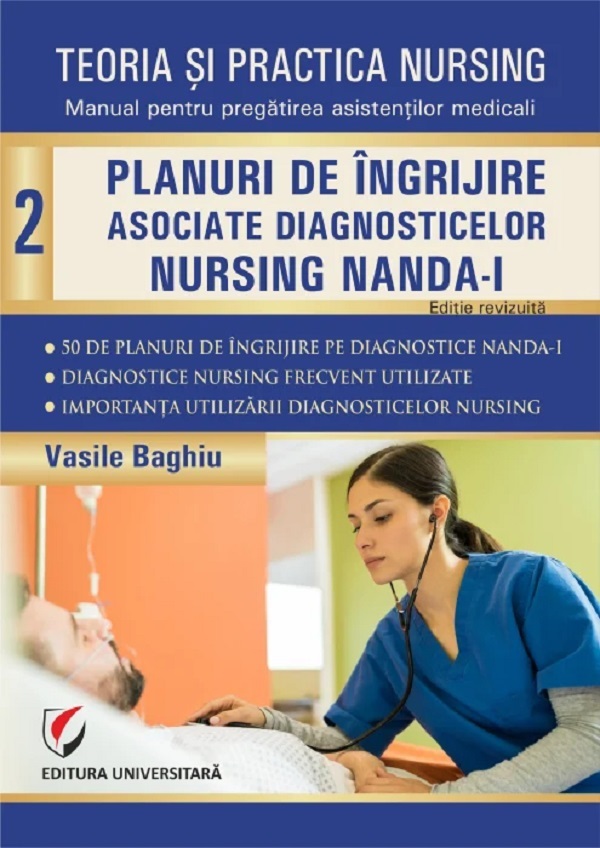 Coperta cărții 'Teoria și practica nursing Vol.2: Planuri de îngrijire asociate diagnosticelor nursing NANDA-I - Vasile Baghiu'