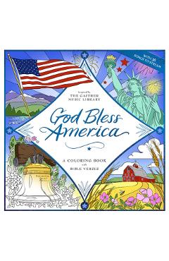 Coperta cărții 'God Bless America: A Coloring Book with Bible Verses -'