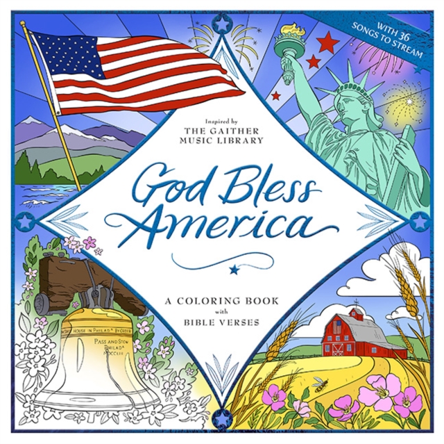 Coperta cărții 'God Bless America: A Coloring Book with Bible Verses -'