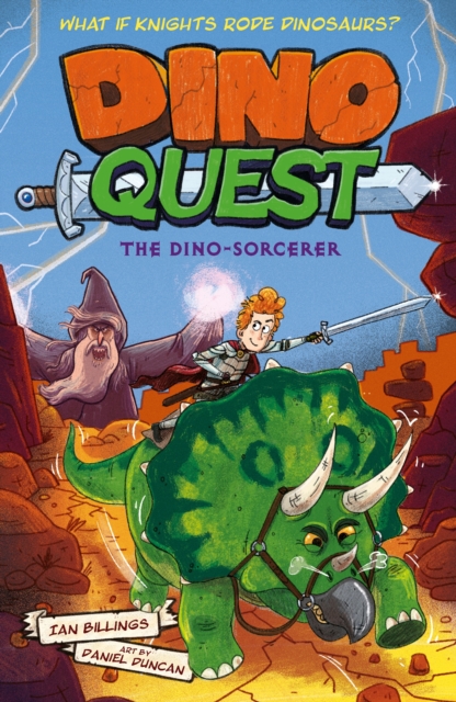 Coperta cărții 'Dino Quest: The Dino-Sorcerer - Dino Quest Ian Billings'