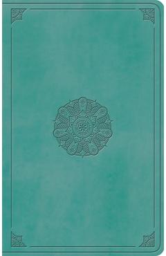 Coperta cărții 'ESV Large Print Value Thinline Bible (Trutone, Turquoise, Emblem Design) -'