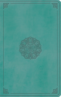 Coperta cărții 'ESV Large Print Value Thinline Bible (Trutone, Turquoise, Emblem Design) -'