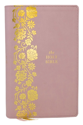 Coperta cărții 'KJV Personal Size Large Print End-Of-Verse Reference Bible, Pink Leathersoft, Red Letter, Comfort Print (Thumb Indexed)'