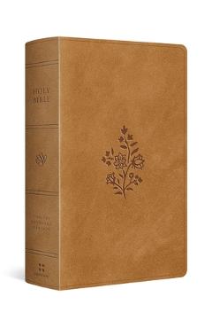 Coperta cărții 'ESV Giant Print Personal Size Bible, Red Letter (Trutone, Nubuck Caramel, Wildflower Design) -'