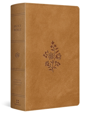 Coperta cărții 'ESV Giant Print Personal Size Bible, Red Letter (Trutone, Nubuck Caramel, Wildflower Design) -'