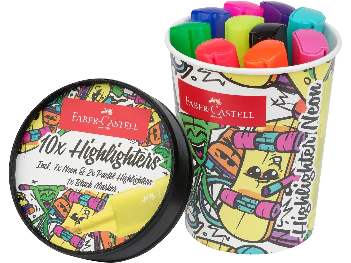 Set 10 evidentiatoare textmarker superfluorescent