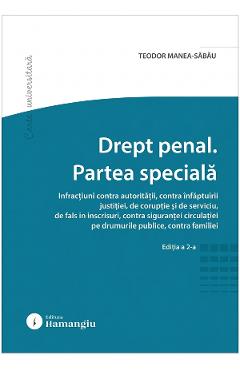 Coperta cărții 'Drept penal. Partea specială Ed.2 - Teodor Manea-Săbău'