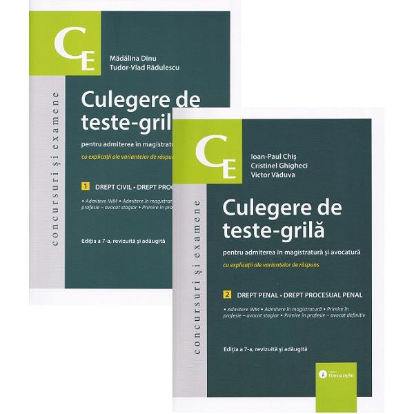 Pachet 2 volume: Culegere de teste-grila pentru admiterea in magistratura si avocatura Ed.7 - Madalina Dinu, Tudor-Vlad Radulescu, Ioan-Paul Chis, Cristinel Ghigheci, Victor Vaduva