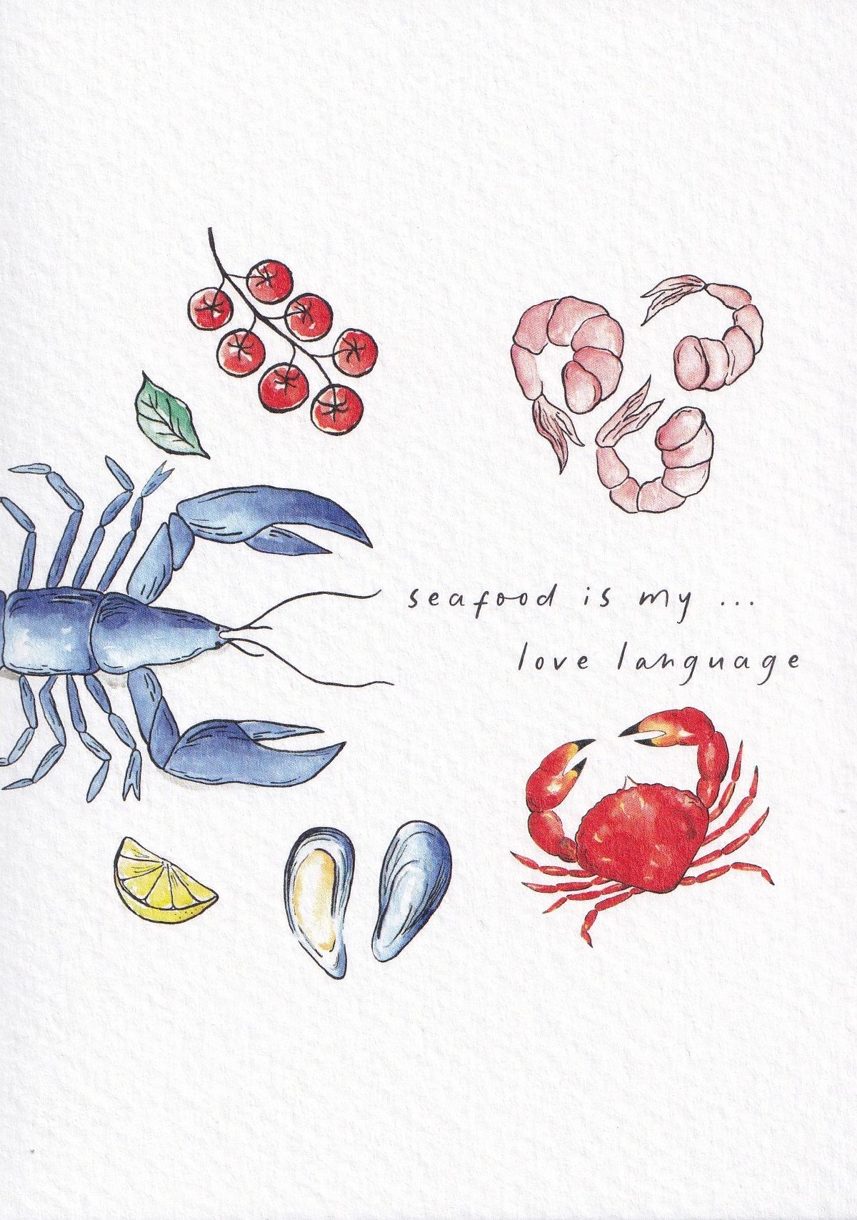Imaginea produsului 'Felicitare: Seafood is my... love language. Mai Colorat'